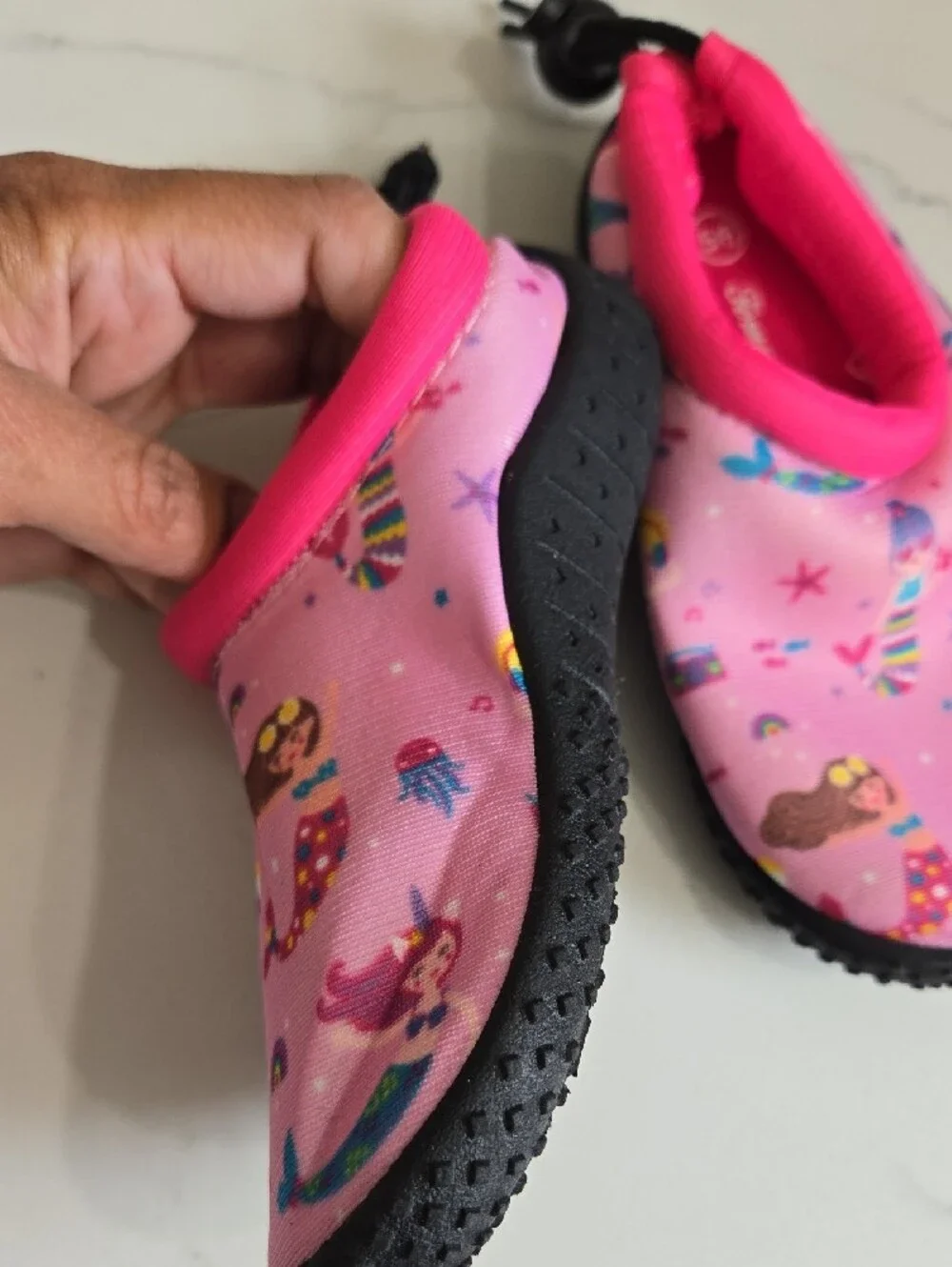 Tommy Bahama Pink Mermaid Print Kids Slip-On Water Shoe